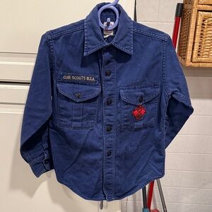 Boy Scouts of America cub scouts blue button down long sleeve lot of 2 12:5